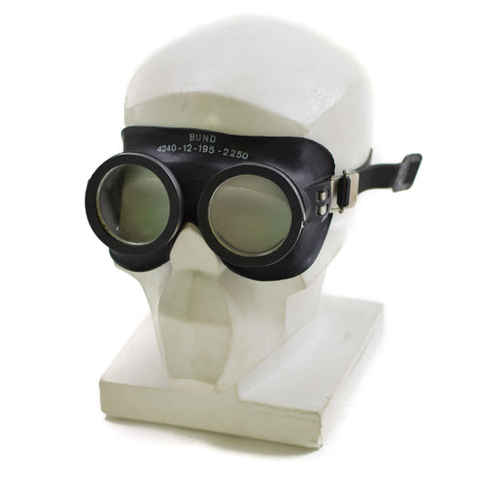 German Army Latex Motorcycle Goggles Black