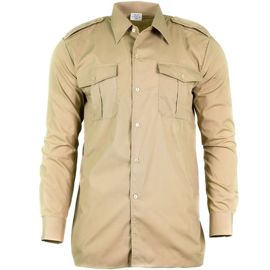 Belgian army classic shirt with long sleeves in khaki color