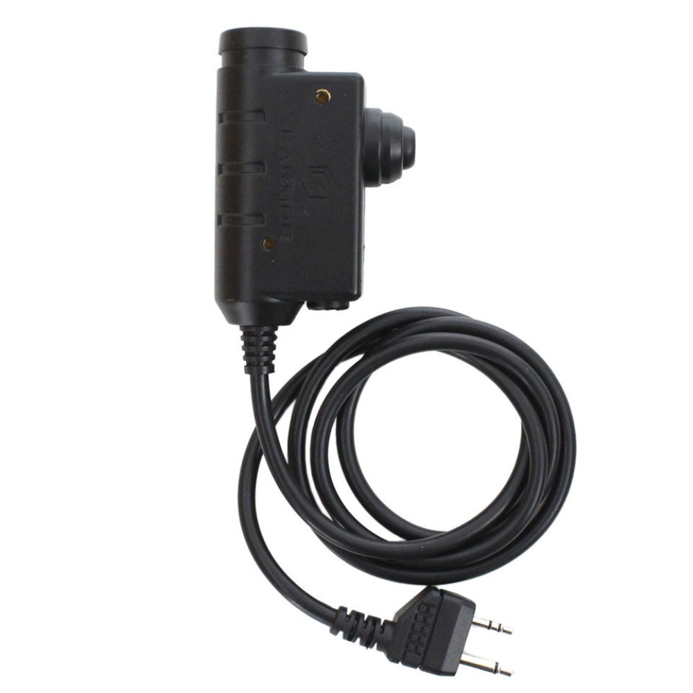 Earmor M52 PTT adapteris Midland 2 kontaktų laidinis juodas