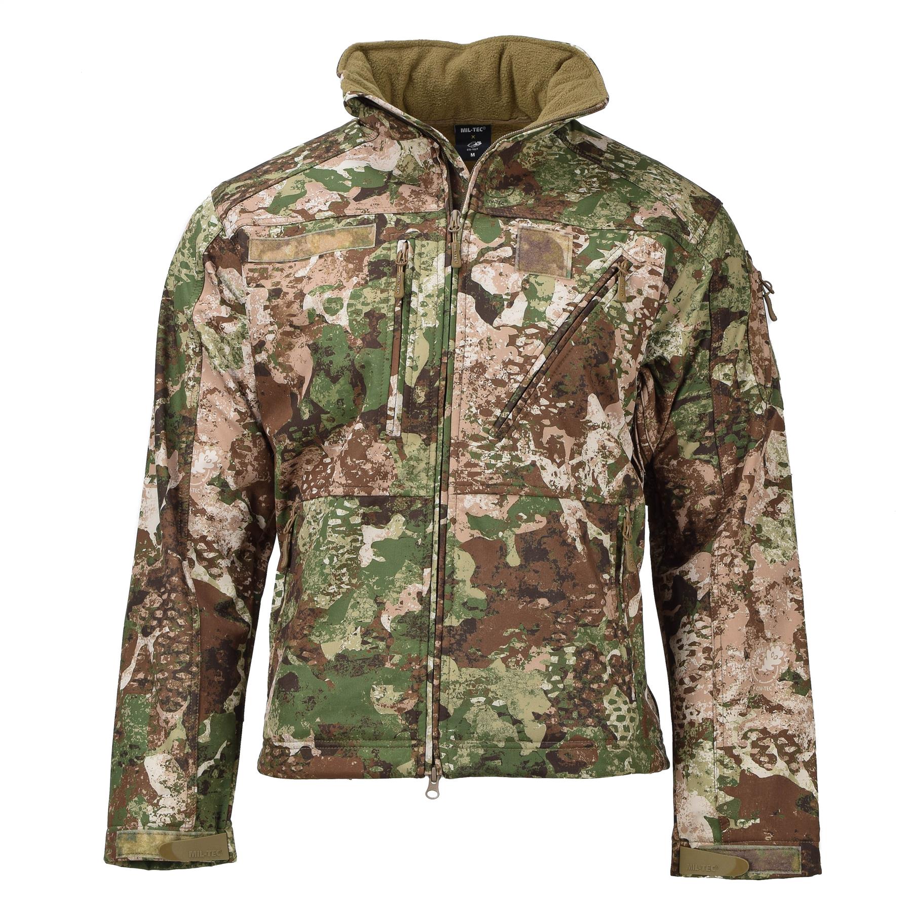 MIL-TEC taktinė softshell neperšlampama striukė su kapišonu ir daugybe kišenių aktyviam lauko naudojimui