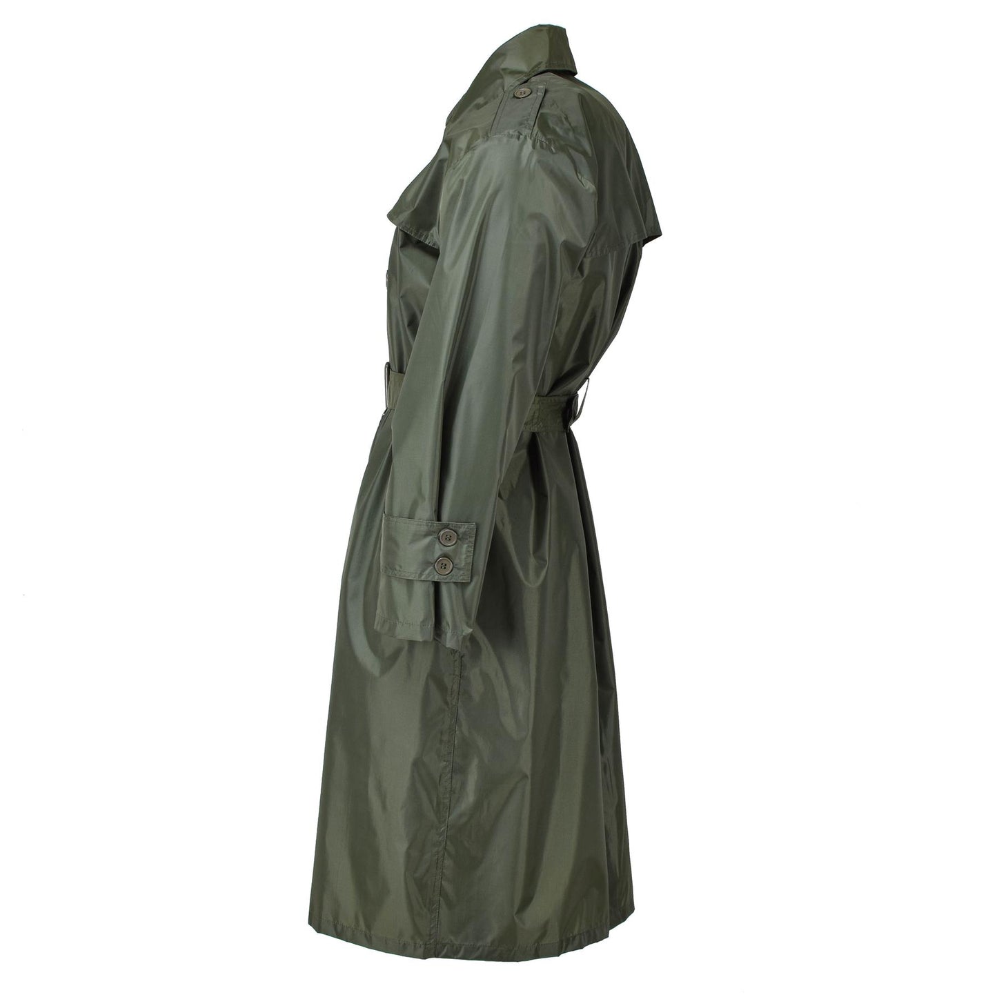 French army long raincoat in olive color