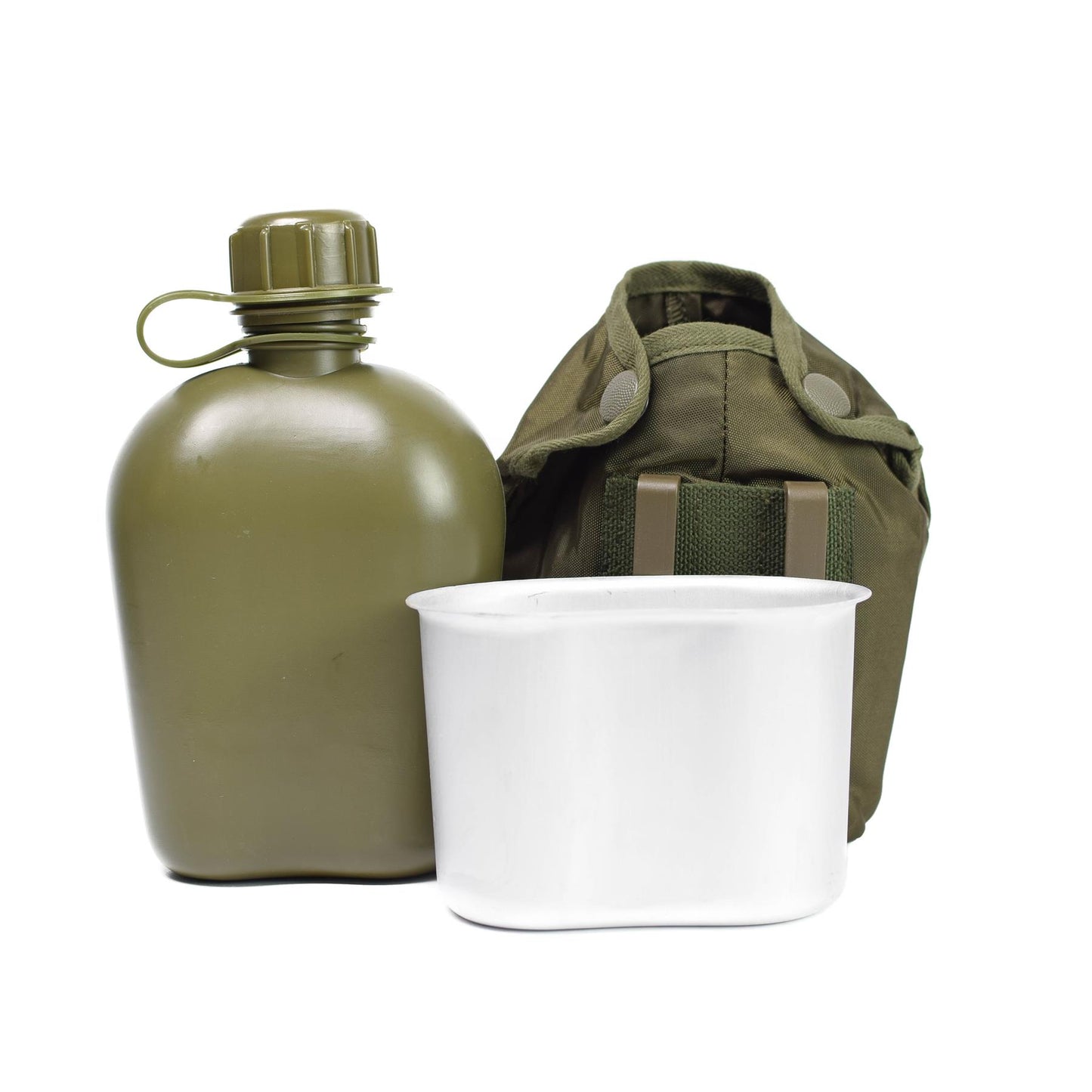 Austrian Army drinking and cup set with case Olive