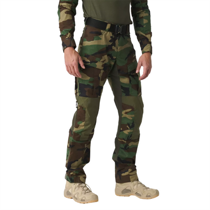 Helikon-Tex MCDU taktinės kelnės su ventiliacija Ripstop Woodland marginimo