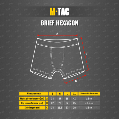 M-TAC Hexagon vyriški apatiniai iš Coolmax audinio juodi