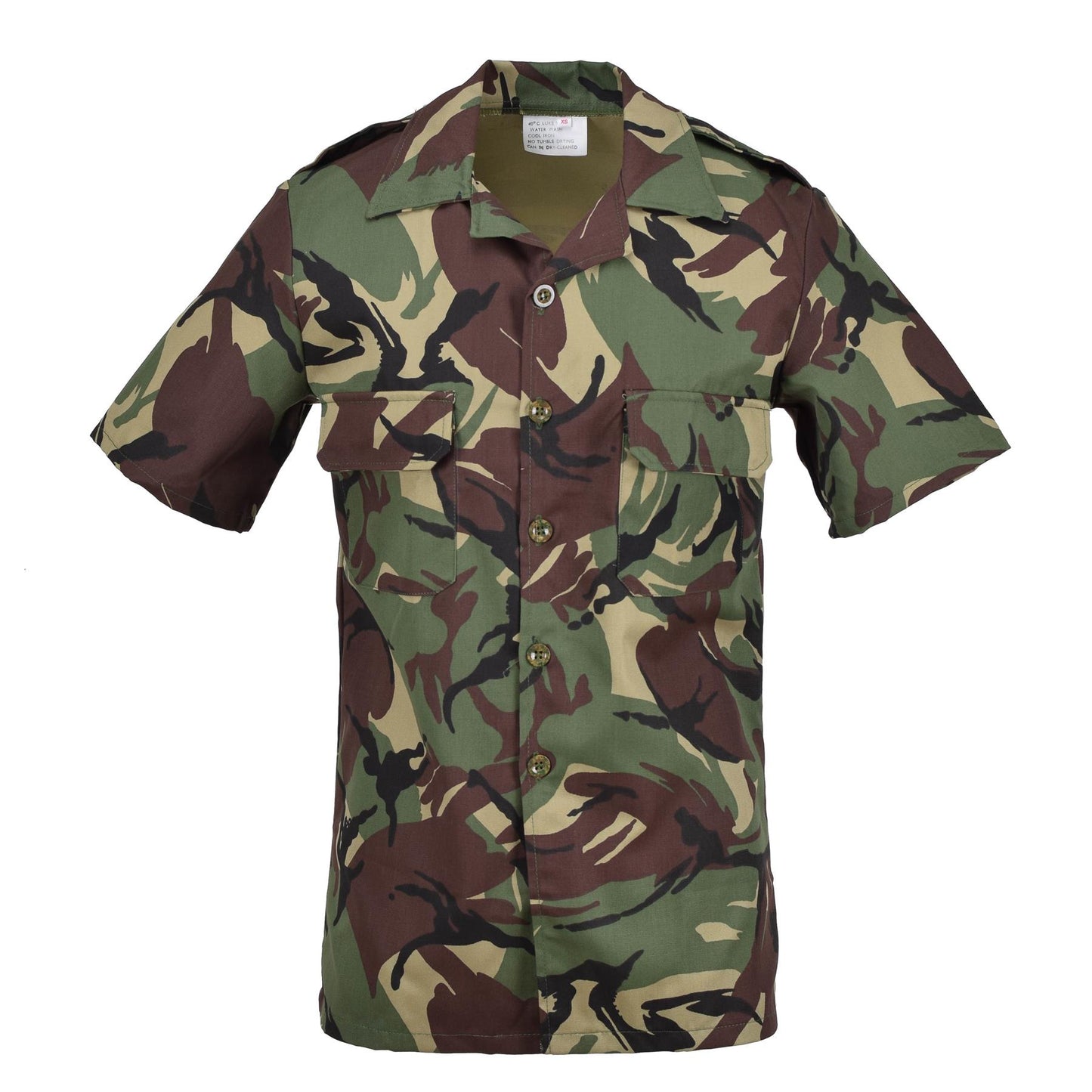 Botswana army shirt with short sleeves woodland print