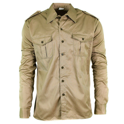 Italian Army Classic Shirt Long Sleeve Khaki