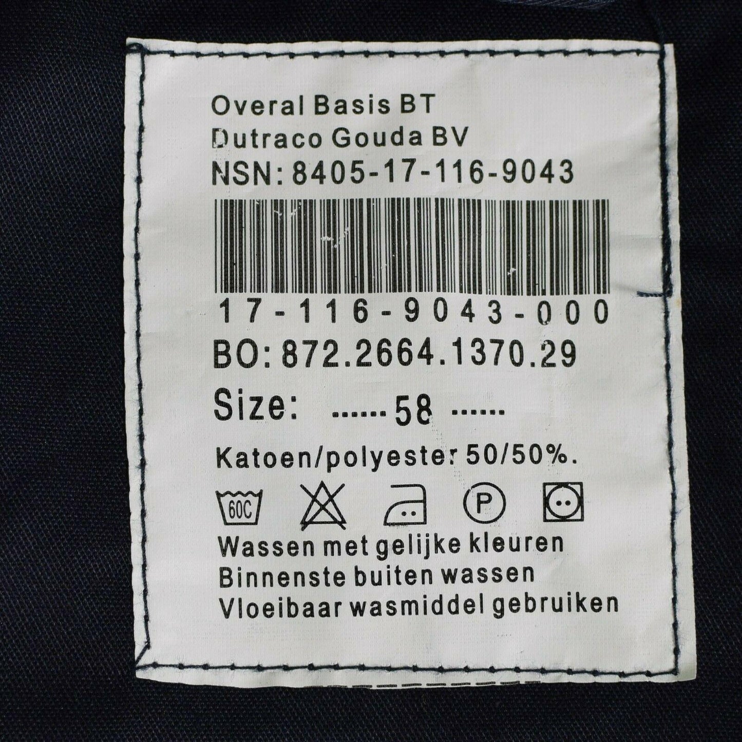 Protective overalls of the Dutch Navy Blue