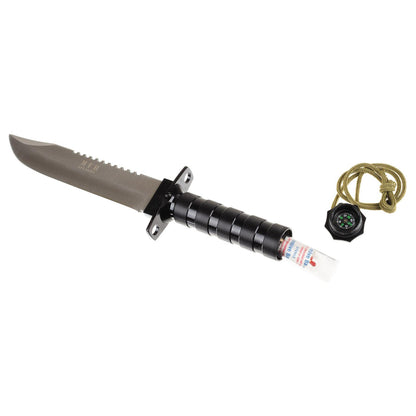 MFH Jungle II Fixed Blade Survival Knife with Survival Kit and Sheath