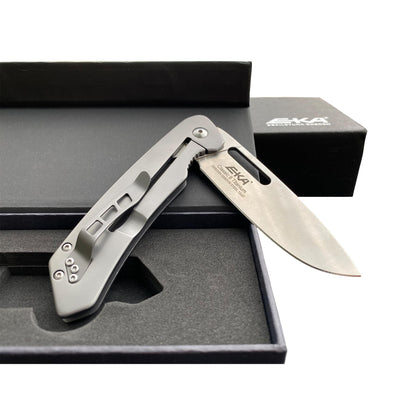 EKA Classic 8 Titanium folding titanium knife made of stainless steel