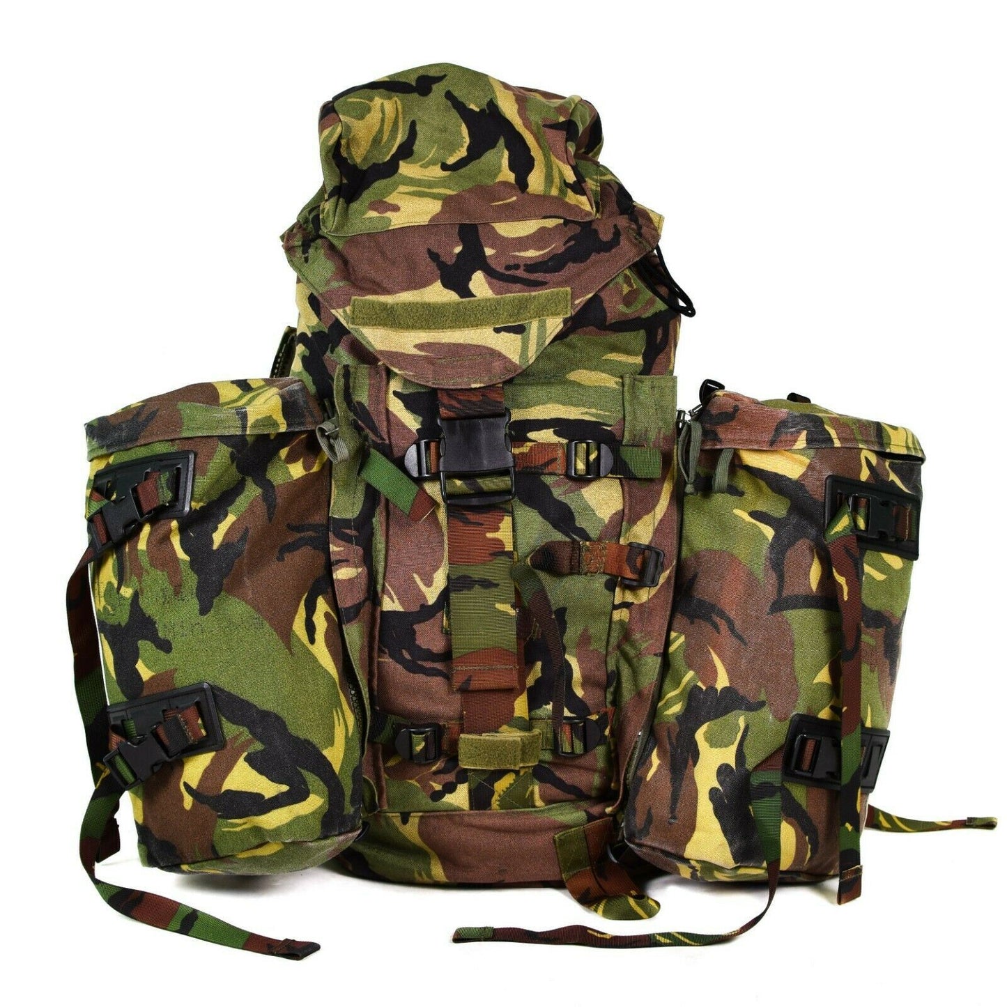 Dutch army combat backpack 40l for hiking in Woodland print