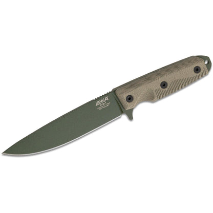 EKA RTG1 tactical knife with fixed blade mikarta handle 1095 carbon steel