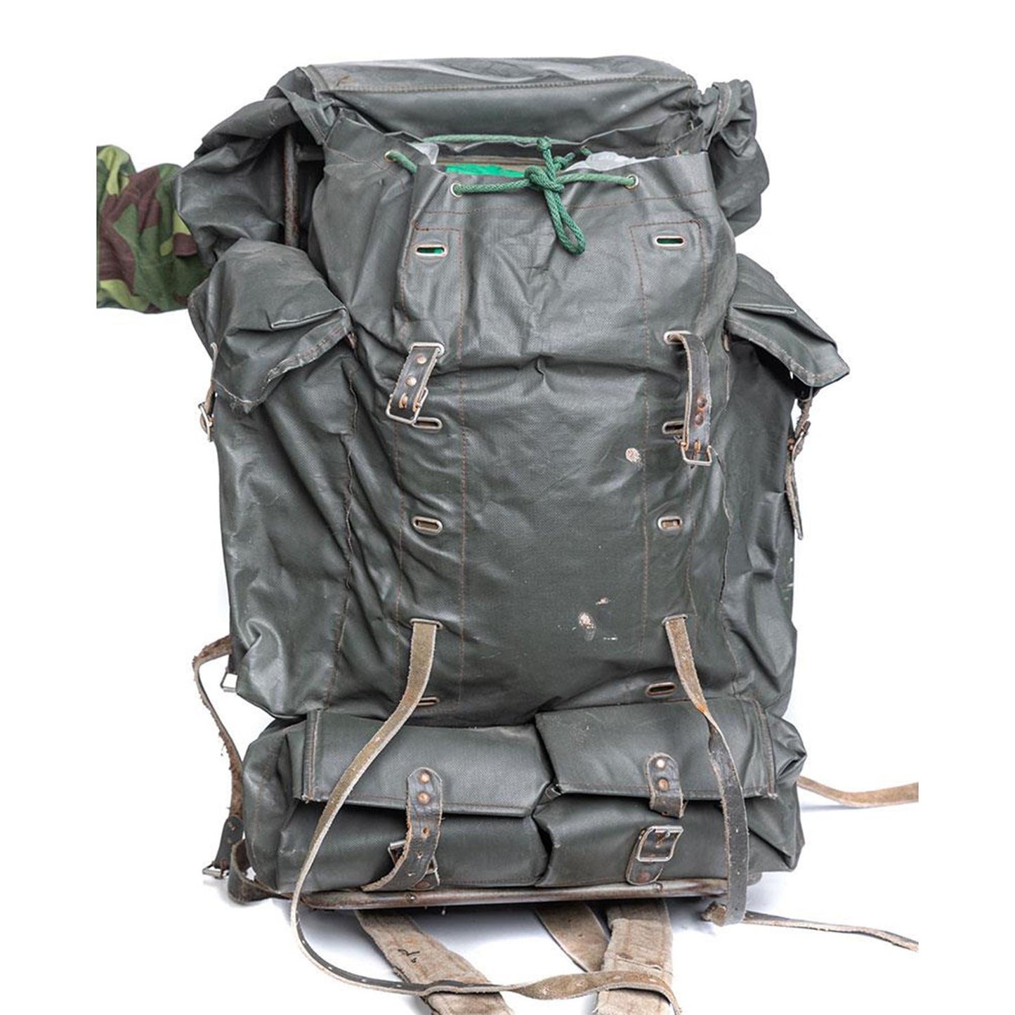 Finnish military vintage hiking backpack 100 liter capacity metal frame