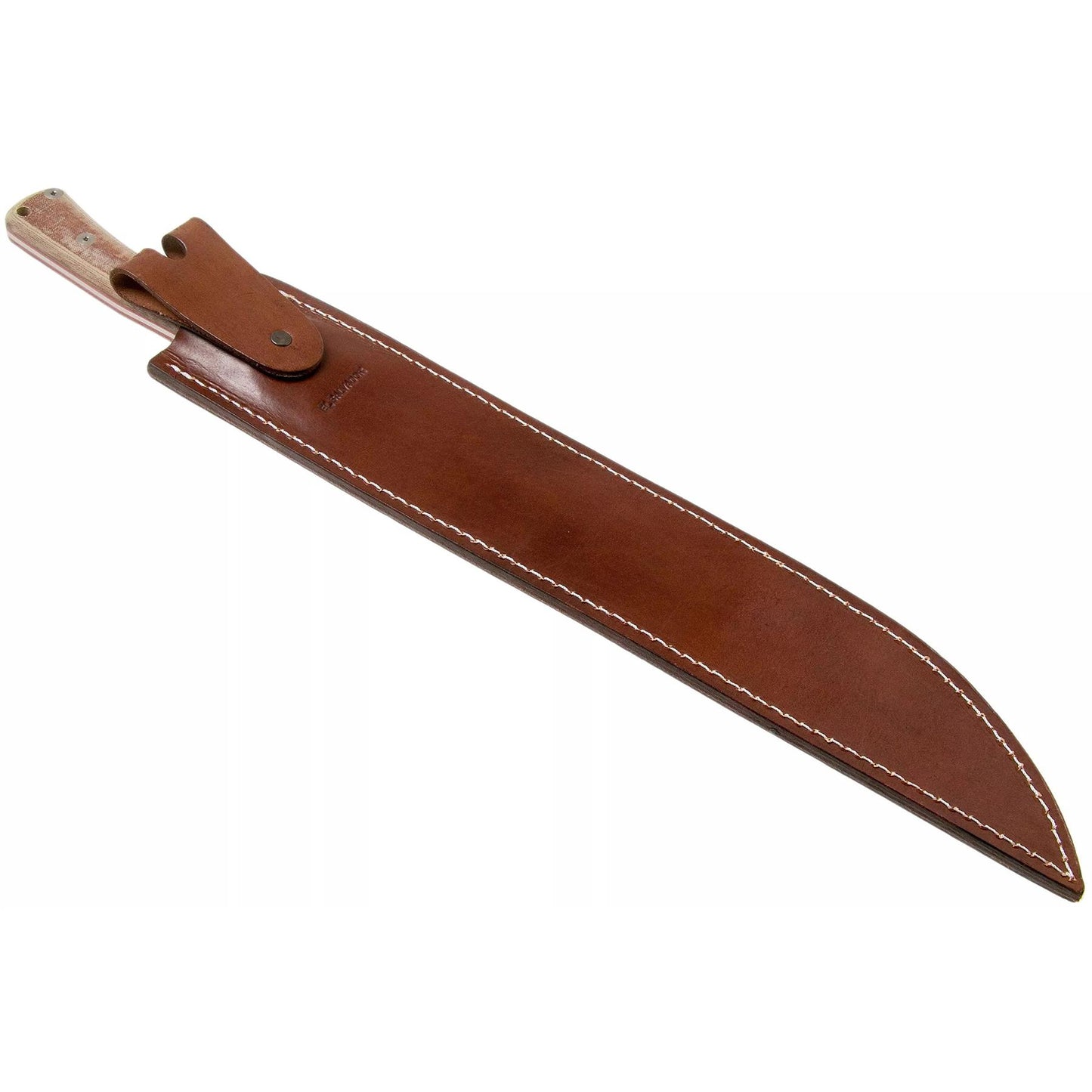 Condor Mountain Pass machete with straight blade micarta handle and leather sheath