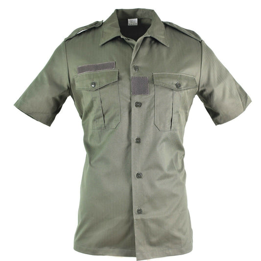 French army shirt with short sleeves in olive color