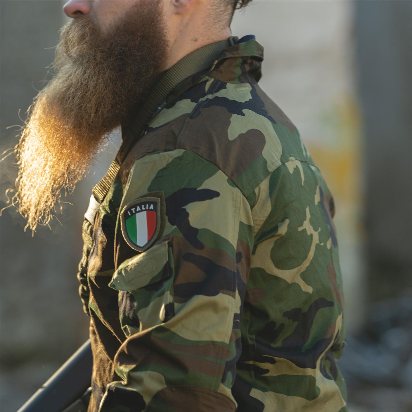 Italian army field jacket woodland print