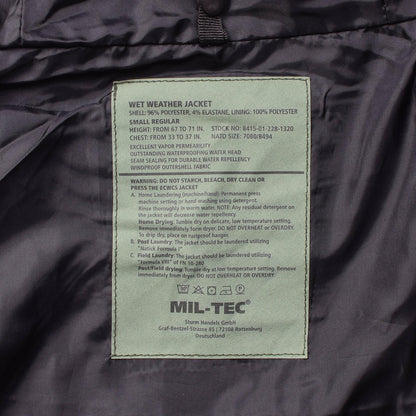 MIL-TEC 3-layer waterproof jacket in black