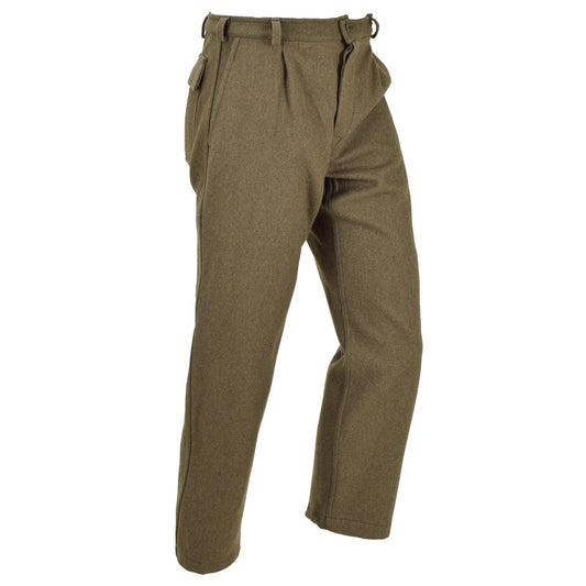 Italian army casual wool trousers in brown color