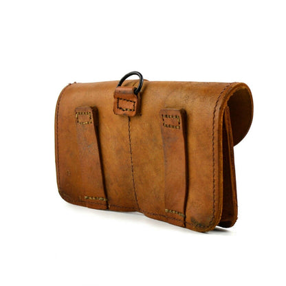 French army leather double magazine holster Brown