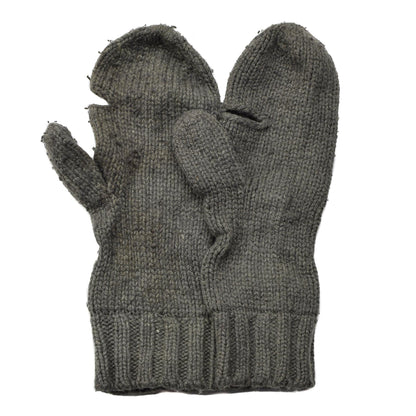 Swiss Army Wool Mittens for Cold Weather Gray