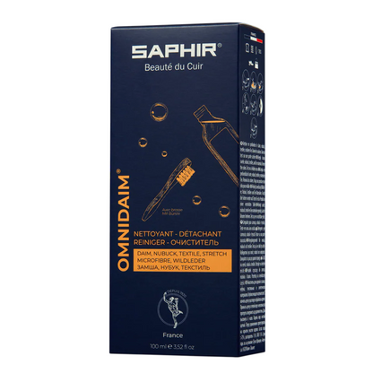 Saphir Omnidaim zomšos ir nubuko valiklis su šepetėliu 100ml