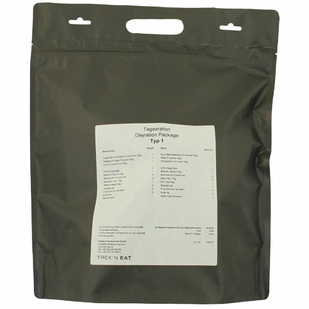 Survival food 1 day MRE 24h ration number 1