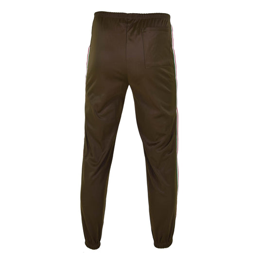 Italian army sweatpants with zippered pockets, brown