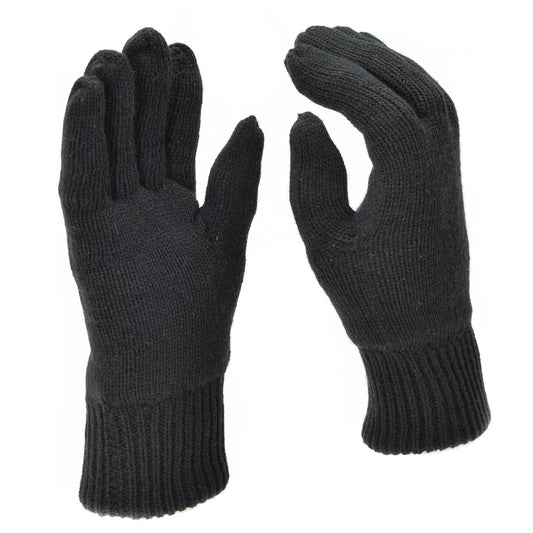 MIL-TEC men's knitted winter gloves in black color