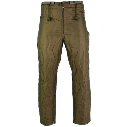 German army quilted trouser lining in olive color