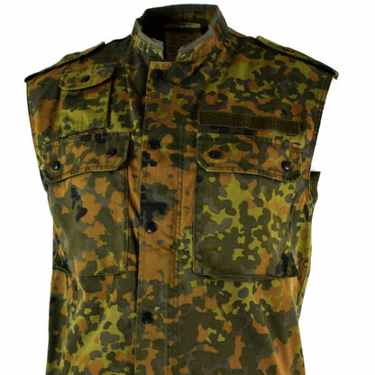 German military vest with zipper Flecktarn print