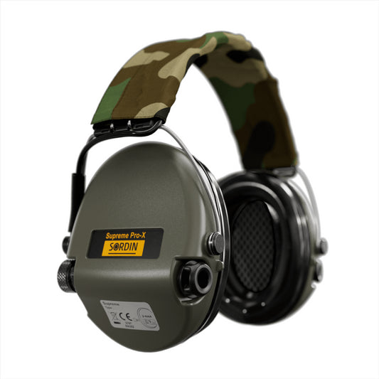 Sordin Supreme Pro-X apsauginės ausinės su 4 audio funkcijomis woodland