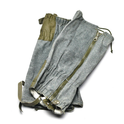 Swiss Army Wool Gaiters Vintage Gray