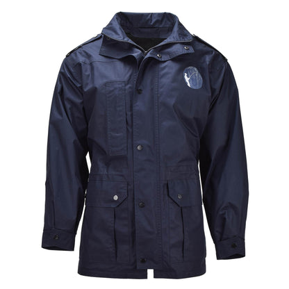 Olandijos kariuomenės parkos tipo striukė su žvėjo logotipu mėlyna