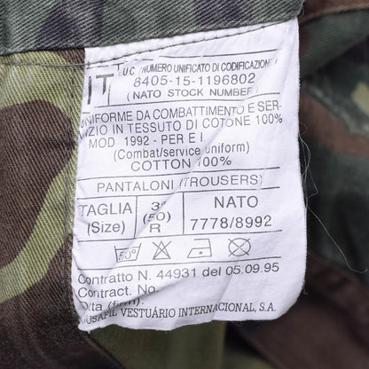 Italian army combat pants woodland print