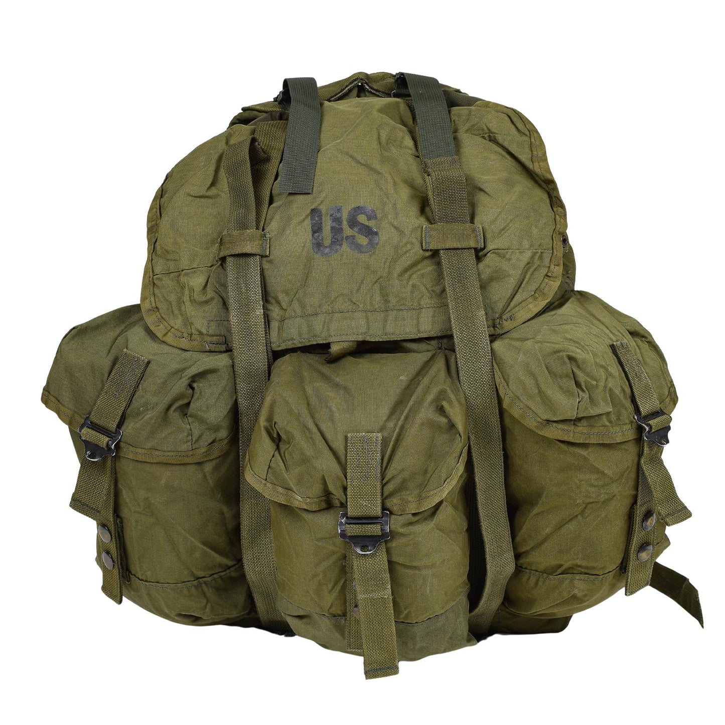 US Army 50L Tactical Backpack with 3 Pouches in Front Olive