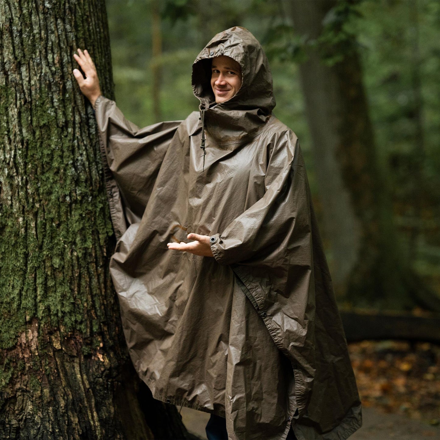 German army poncho with hood waterproof olive