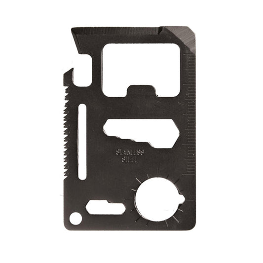 MIL-TEC Išgyvenimo įrankis iš nerūdijančio plieno su dėklu juodas