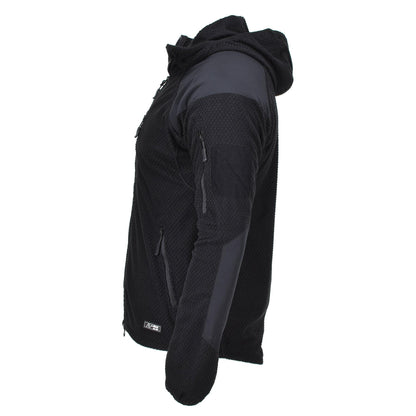 Blochl thermal fleece pullover with hood in black