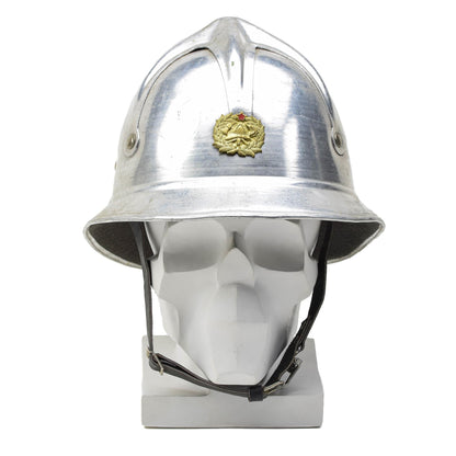 Yugoslavian firefighter's aluminum helmet in gray color