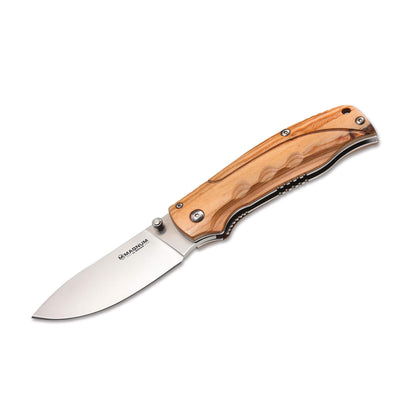 BOKER Pakka Hunter pocket knife 440B steel wooden handle