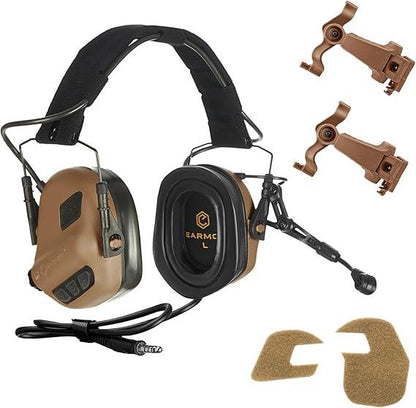 EARMOR M32X PLUS elektroninės apsauginės ausinės ARC adapteriai Coyote Brown