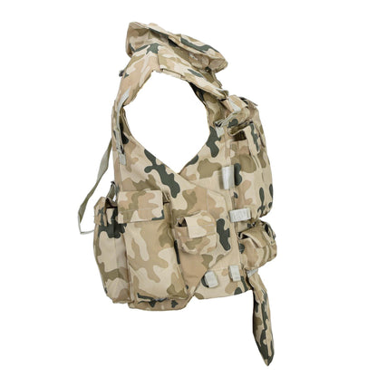 Polish army tactical vest with holsters for storing equipment and pockets for placing plates