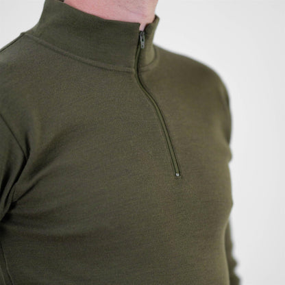 Italian Army Zip Up Undershirt Olive