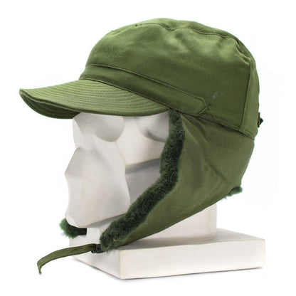 Swedish military vintage winter cap with beak