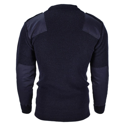 MIL-TEC military style wool sweater with oval neck Blue