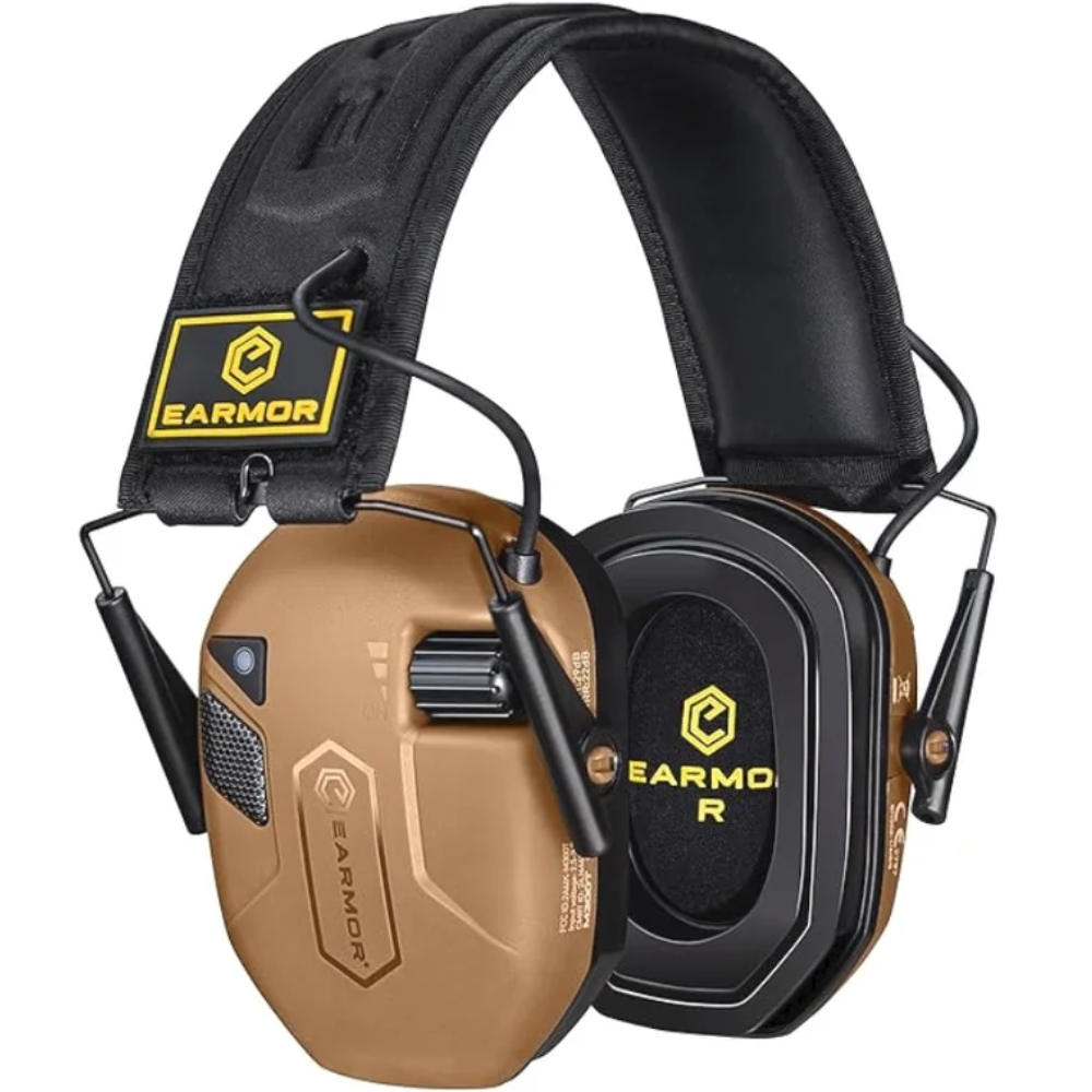 EARMOR M300T elektroninės klausos apsaugos ausinės Bluetooth 22dB NRR Coyote