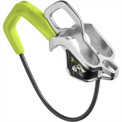 Edelrid Mega Jul saugos įrenginys su stabdymo funkcija laipiojimui, kompaktiškas ir lengvas, nerūdijantis plienas.