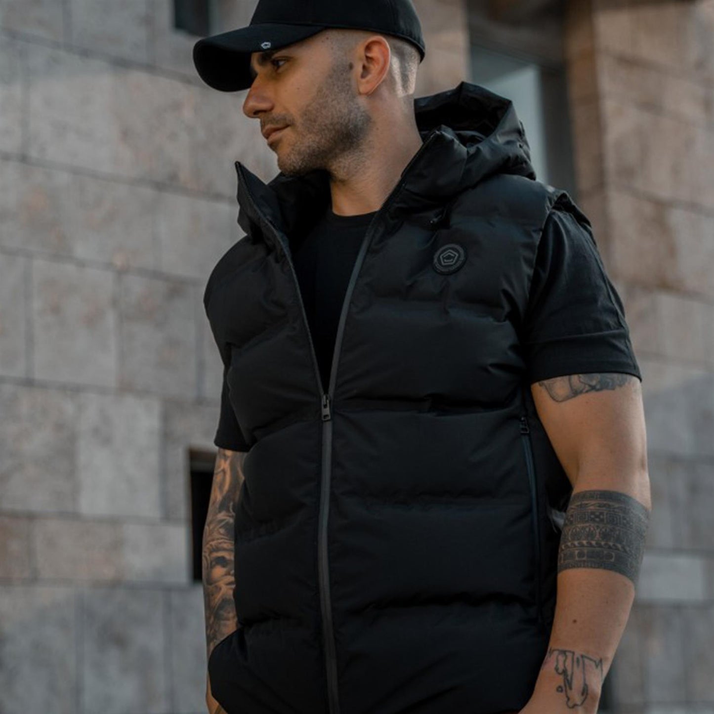 PENTAGON Omega quilted down vest with hood