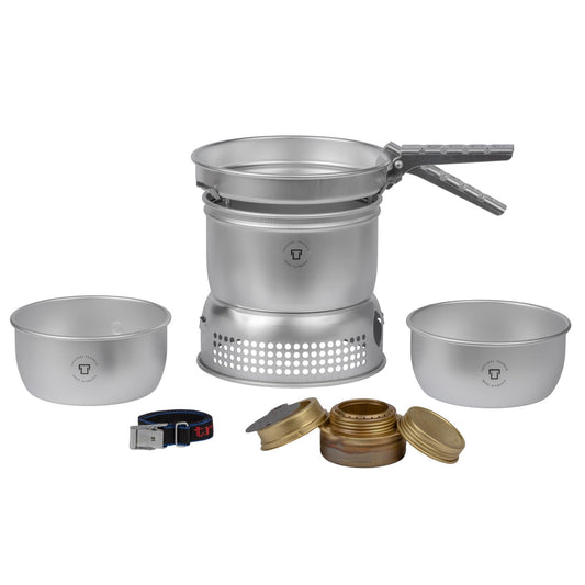 Trangia camping food dishes and stove set aluminum