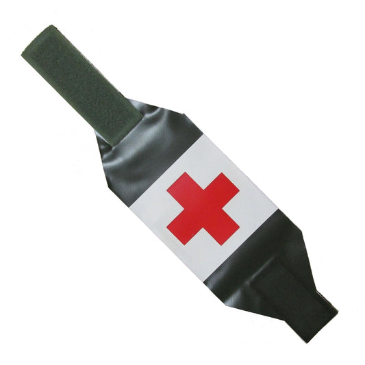 Swedish army medical armband with adjustable strap with red cross