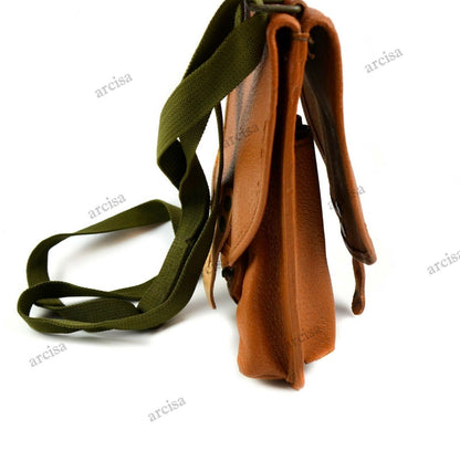 Czech army signal gun magazine bag over the shoulder vintage Brown